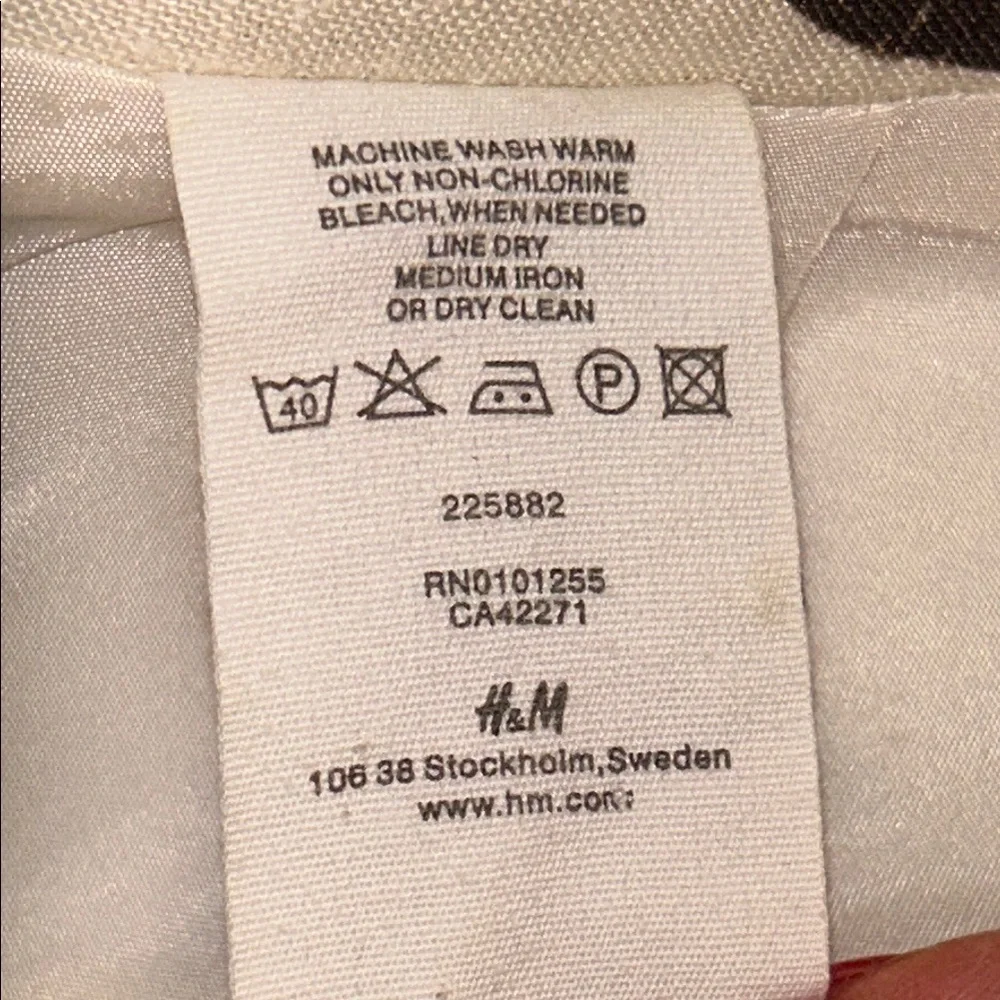 🤎 H&M Brown & Ivory Leaf Print Lined Linen A-Line Skirt Women’s Size 6 - Picture 13 of 16